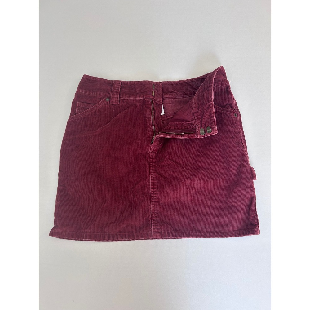 Gap Corduroy Mini Skirt Womens 4 Burgundy Straight Cotton Pockets